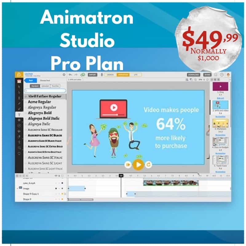 Animatron Studio Pro Plan: Lifetime Subscription
